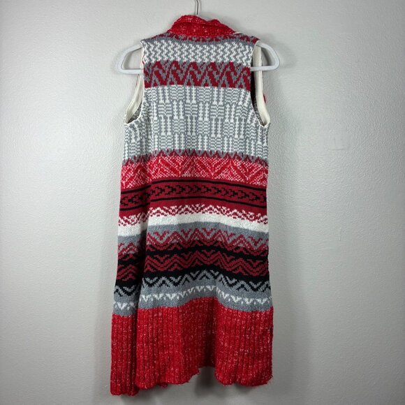 VTG Y2K 00s Cato Drapey Southwestern Duster Blanket Knit Open Cardigan Med Boho - Picture 8 of 8